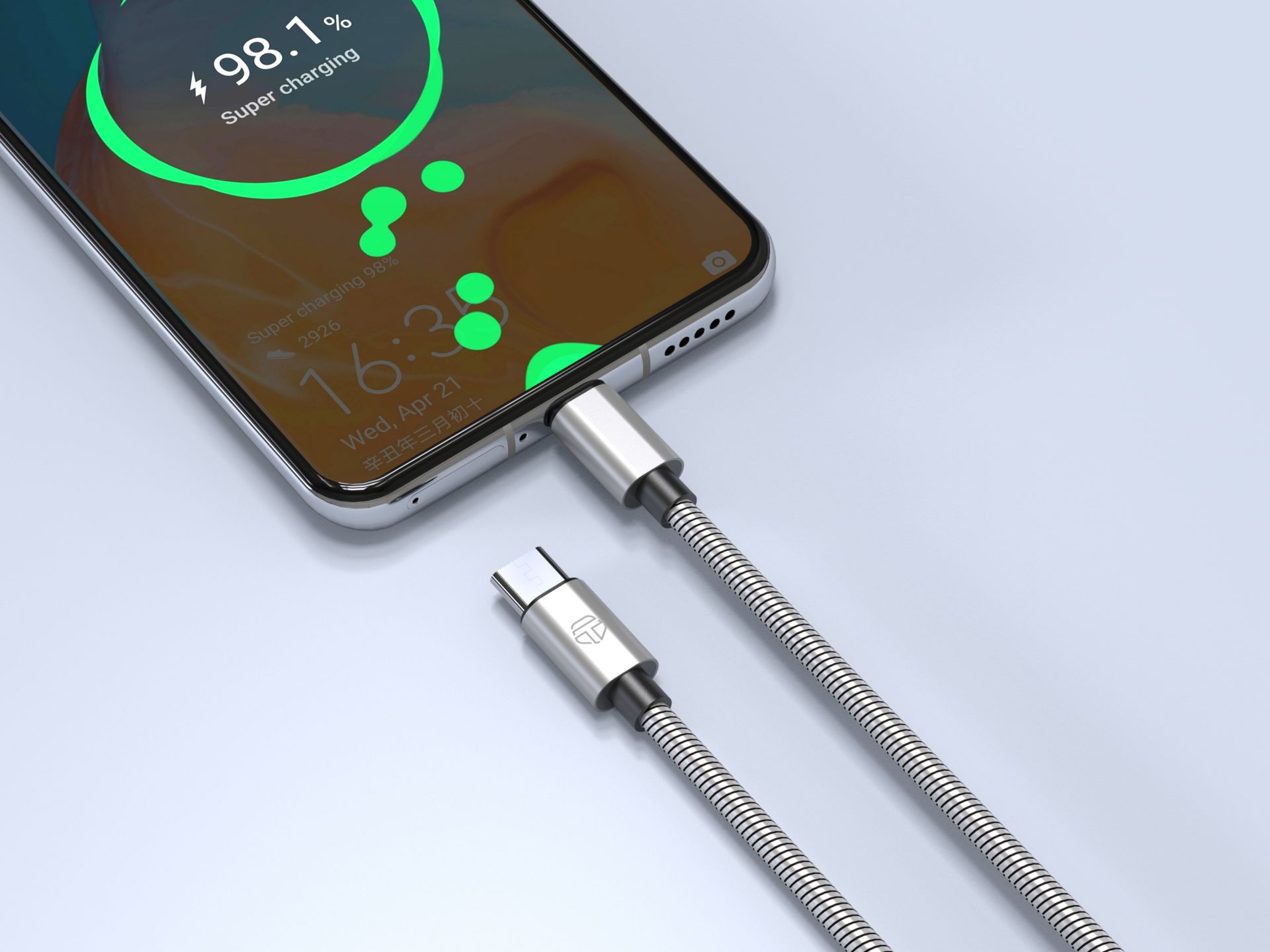 Techancy Usb-C To Usb-C Aluminium 60W 1M TB1796 Silver Techancy Usb-C To Usb-C Aluminium 60W 1M TB1796 Silver