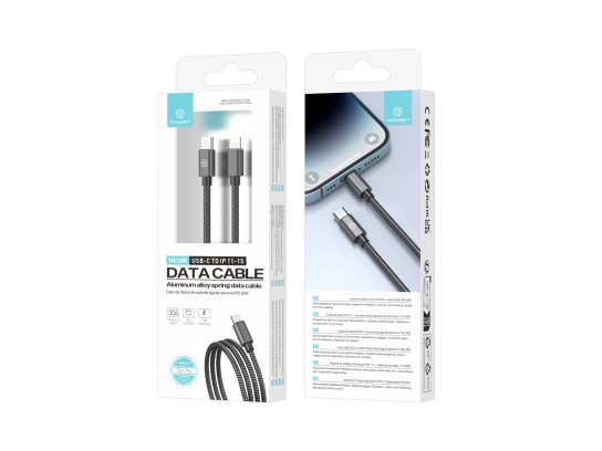 Techancy Cabo Usb -C Para Lightning Aluminio 30W 1M TB1796 Cinza Techancy Cabo Usb -C Para Lightning Aluminio 30W 1M TB1796 Cinza
