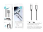 Techancy Da Usb-C a Lightning Alluminio 30W 1M TB1796 Argento