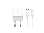 Techancy Cargador Con Cable Iphone 1A 1M 1Usb TA2798 Blanco