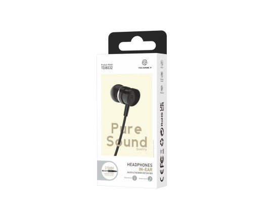 Techancy Auriculares de 3,5 mm TD8032 Negros Techancy Auriculares de 3,5 mm TD8032 Negros