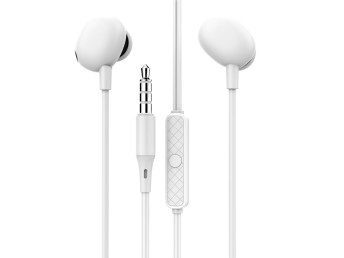 Techancy Wired Earphones (Inear-Microphones-White) TD8040