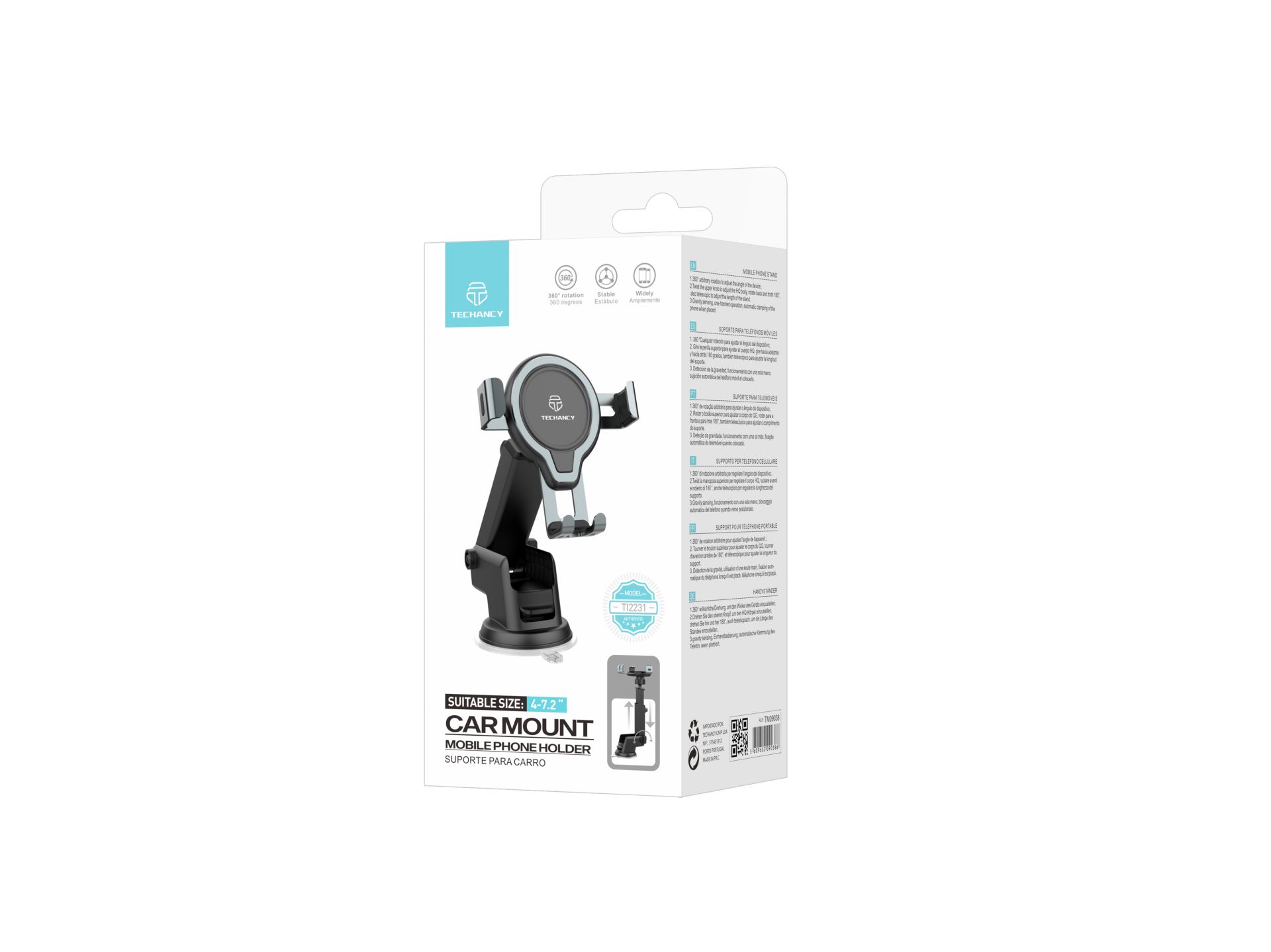 Techancy Supporto universale per cellulare TI2231 Nero-Grigio Techancy Supporto universale per cellulare TI2231 Nero-Grigio