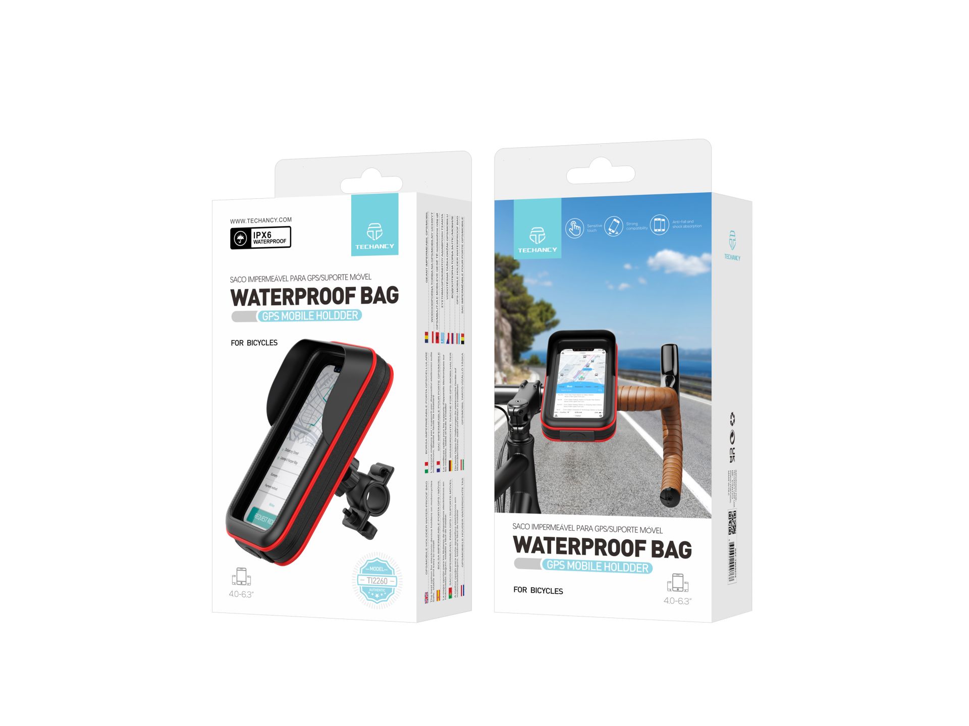 Techancy Nuovo Aggiornamento Supporto Universale per Moto TI2260 Nero Techancy Nuovo Aggiornamento Supporto Universale per Moto TI2260 Nero