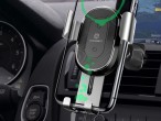 Techancy Suporte Carro Com Wireless Charger 15W TF2795 Prata