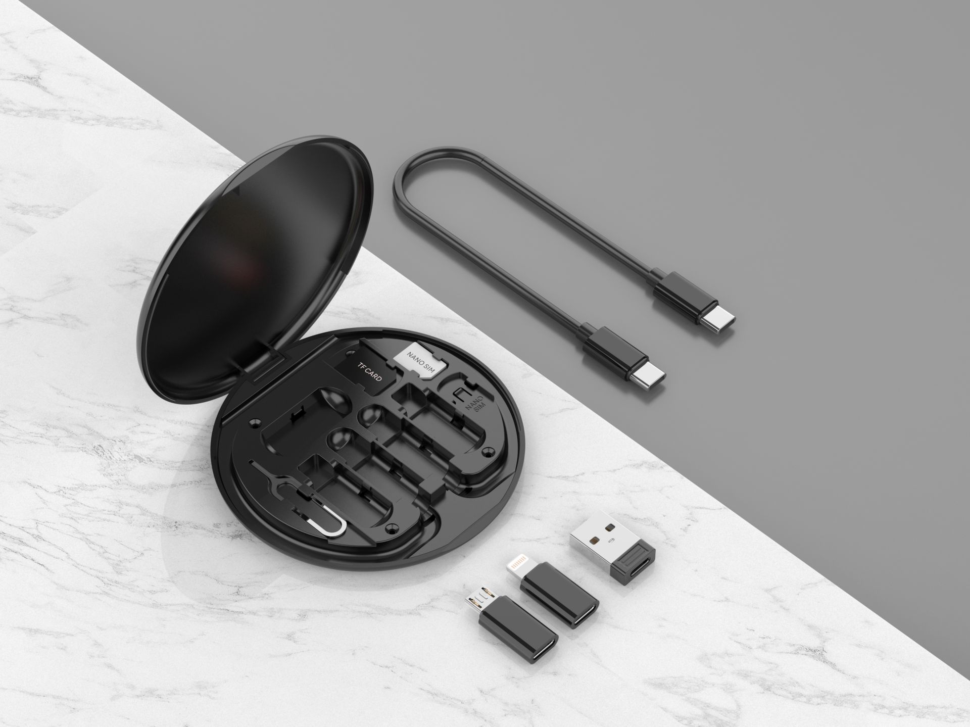 Techancy Multi-Function Mobile Phone Case TV3757 Black Techancy Multi-Function Mobile Phone Case TV3757 Black