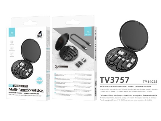 Techancy Multi-Function Mobile Phone Case TV3757 Black Techancy Multi-Function Mobile Phone Case TV3757 Black
