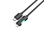 Techancy USB-C auf Lightning Datenkabel TB1797, 1m/30W, RGB Licht, Aluminiumlegierung geflochten, Ko