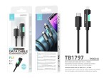 Techancy USB-C auf Lightning Datenkabel TB1797, 1m/30W, RGB Licht, Aluminiumlegierung geflochten, Ko