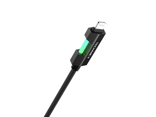 Techancy USB-C to Lightning Data Cable TB1797, 1m/30W, RGB Light, Aluminum Alloy Braided, Compatible Techancy USB-C to Lightning Data Cable TB1797, 1m/30W, RGB Light, Aluminum Alloy Braided, Compatible