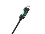 Techancy Cabo de Dados USB-C para USB-C TB1797 , 1m/60W, com Luz RGB, Liga de Alumnio Trancada Pret