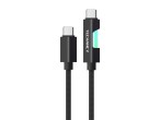 Techancy Cble de donnes USB-C vers USB-C TB1797, 1m/60W, avec lumire RGB, tresse en alliage d'alu