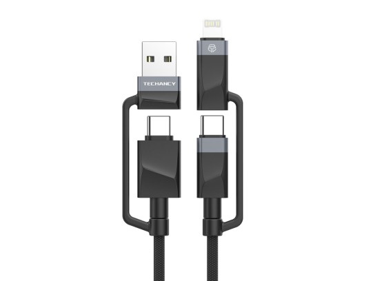 Techancy Cable de datos de carga rpida 4 en 1 TB1741, 1m/60W