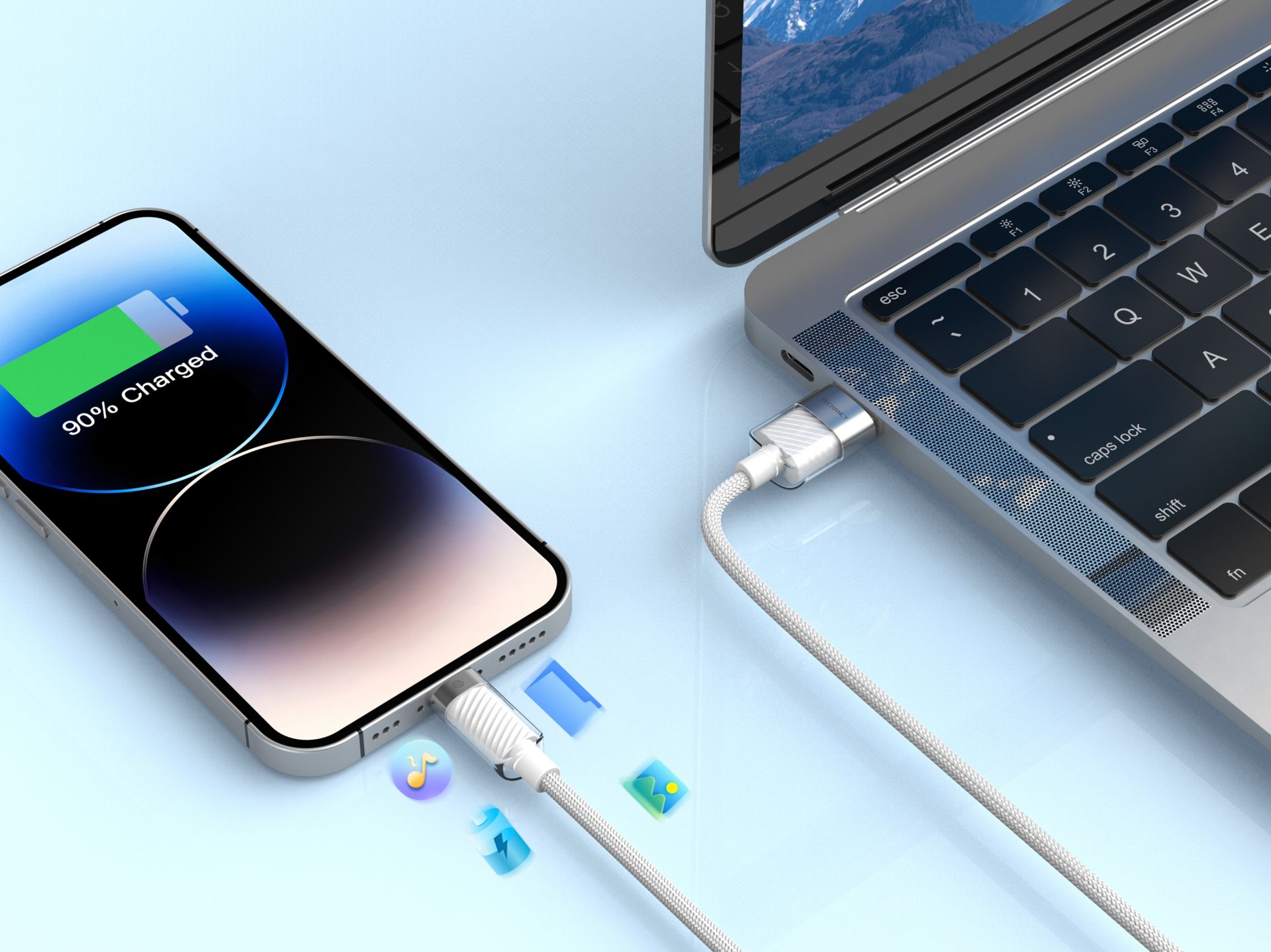 Techancy Cable USB de datos para iPhone 11-14 1M/3A, Cable de carga rápida A-L para iPhone 11-14, Mo Techancy Cable USB de datos para iPhone 11-14 1M/3A, Cable de carga rápida A-L para iPhone 11-14, Mo