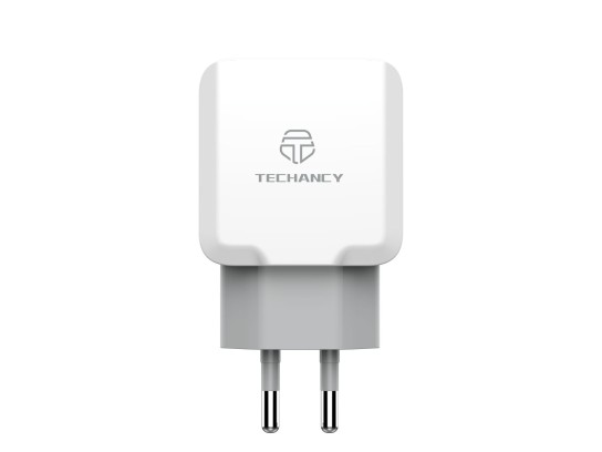 Techancy Carregador de Parede 2USB 2.4A, Adaptador de Carregamento Rapido TA2754 para Smartphones e 