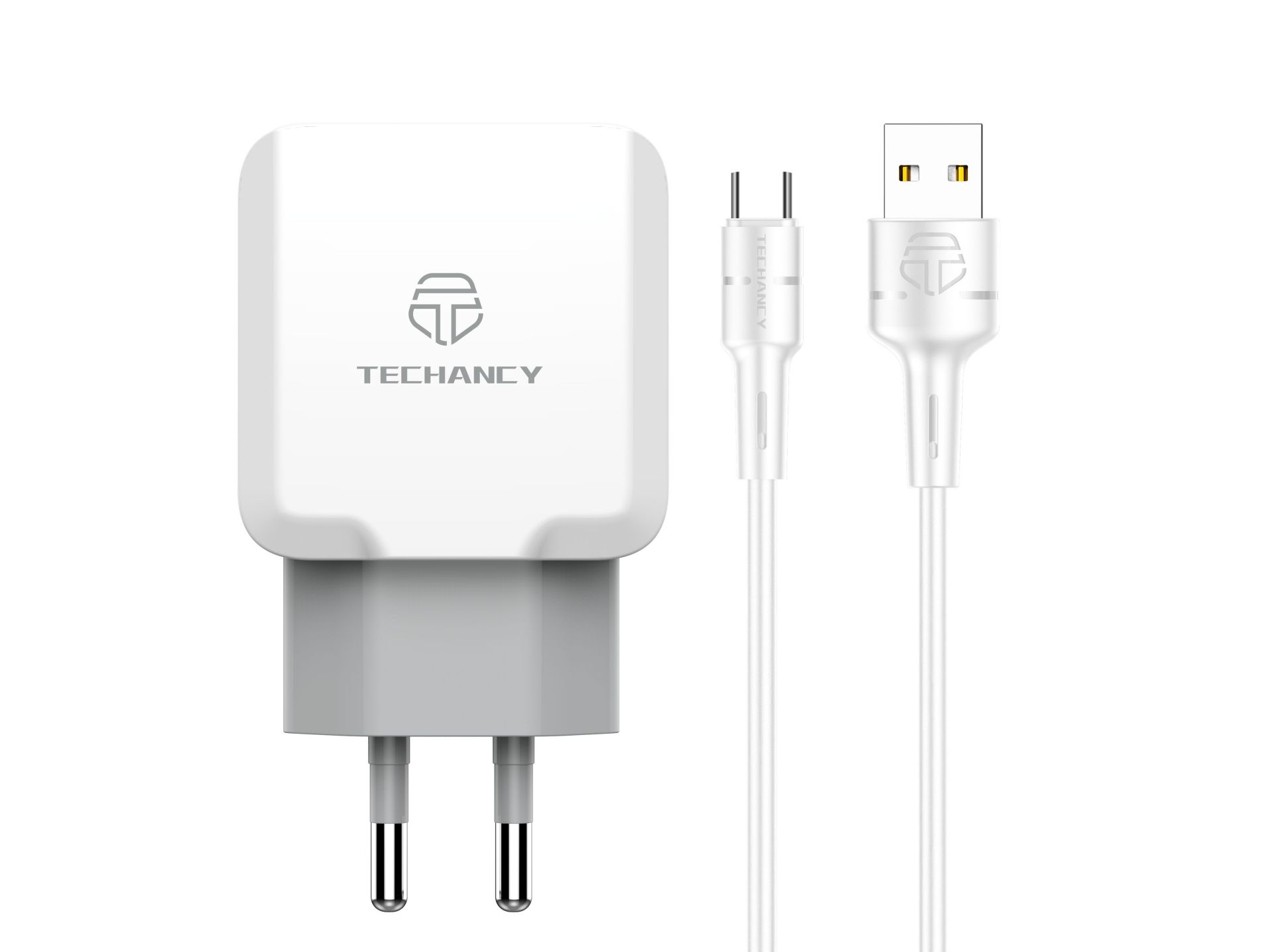 Techancy Cargador de Pared USB 2.4A, Adaptador de Carga Rápida TA2757 con 2 Puertos USB 2.4A y Cable Techancy Cargador de Pared USB 2.4A, Adaptador de Carga Rápida TA2757 con 2 Puertos USB 2.4A y Cable