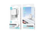 Techancy Wall Charger USB 2.4A, Fast Charging Adapter TA2755 with 2 USB Ports 2.4A and Lightning Cab