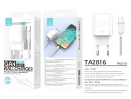 Techancy TA2816 Cargador GaN 20W USB-C PD con cable USB-C a USB-C 60W/1M, Blanco