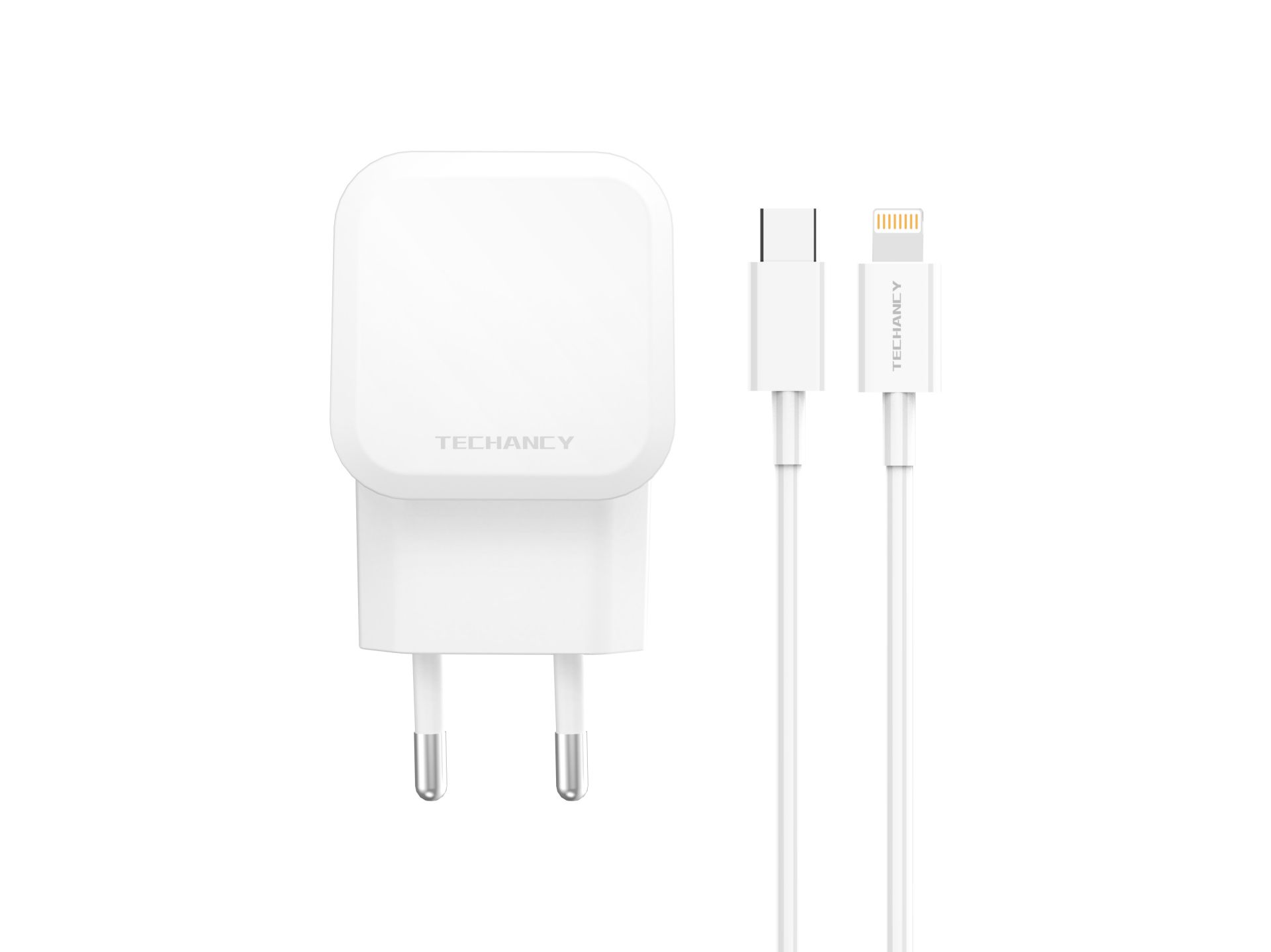 Techancy Carregador USB-C + USB-A 43W com Cabo de 1M 3A, Compatível com iPhone 11-14 e Dispositivos Techancy Carregador USB-C + USB-A 43W com Cabo de 1M 3A, Compatível com iPhone 11-14 e Dispositivos