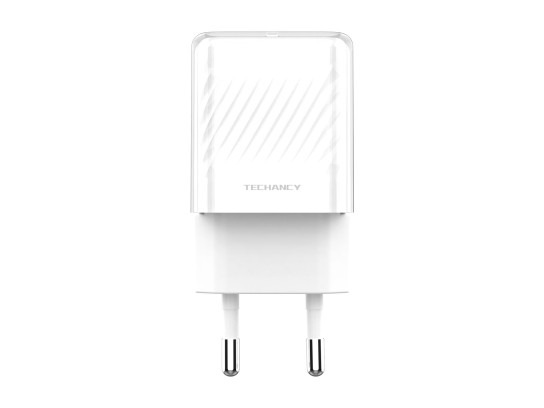 Techancy Cargador de Pared 33W USB-C PD, Adaptador de Carga Rpida de Doble Puerto A+C con GaN para 