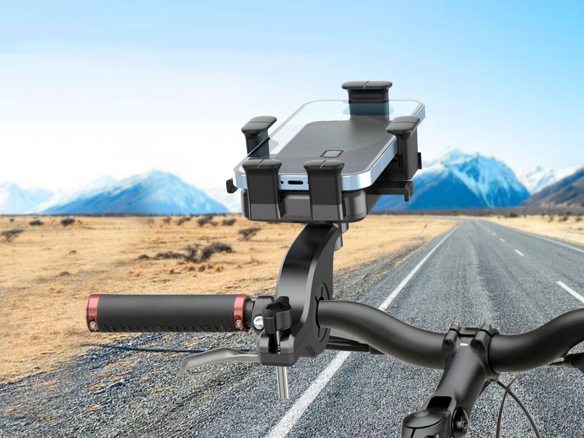 Techancy Supporto universale per bicicletta, compatibile con dispositivi da 4,7-7,2 pollici, nero, m Techancy Supporto universale per bicicletta, compatibile con dispositivi da 4,7-7,2 pollici, nero, m