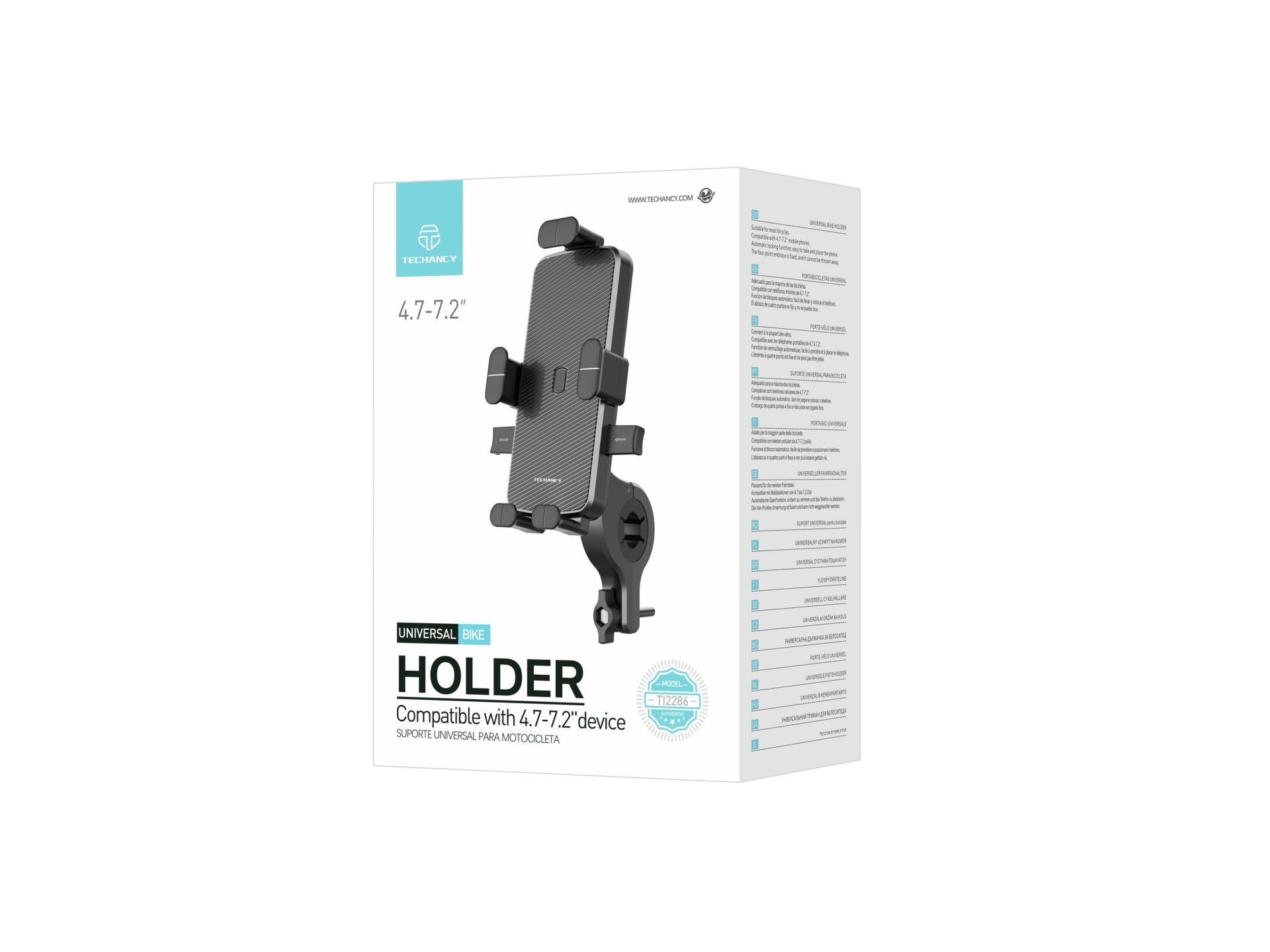 Techancy Supporto universale per bicicletta, compatibile con dispositivi da 4,7-7,2 pollici, nero, m Techancy Supporto universale per bicicletta, compatibile con dispositivi da 4,7-7,2 pollici, nero, m
