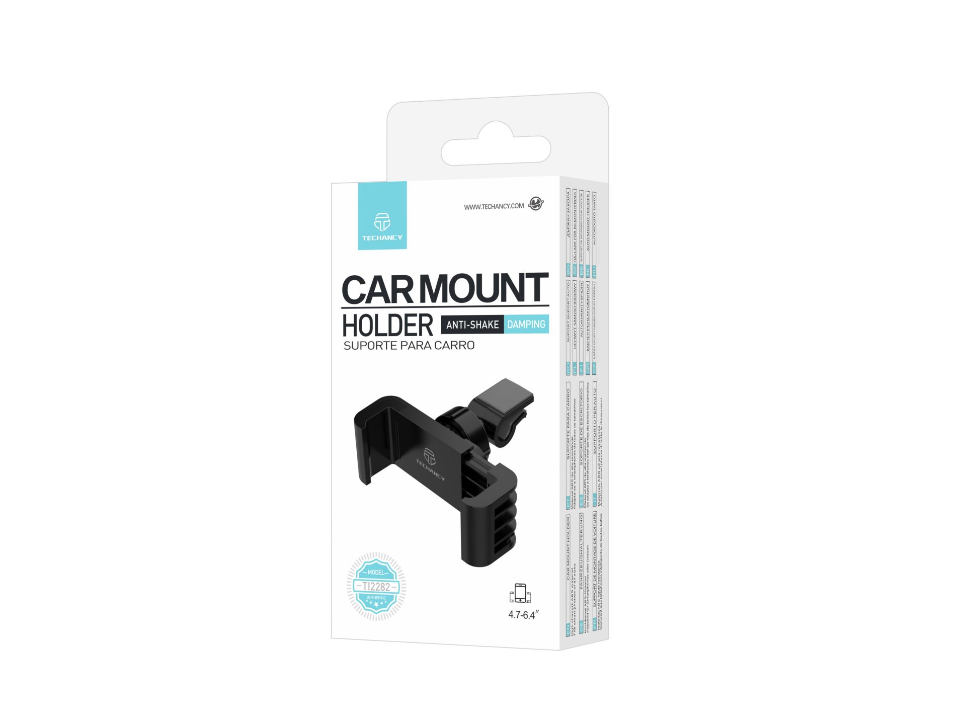 Supporto per telefono da auto di Techancy, TI2282, anti-scuotimento, assorbimento degli urti, regola Supporto per telefono da auto di Techancy, TI2282, anti-scuotimento, assorbimento degli urti, regola