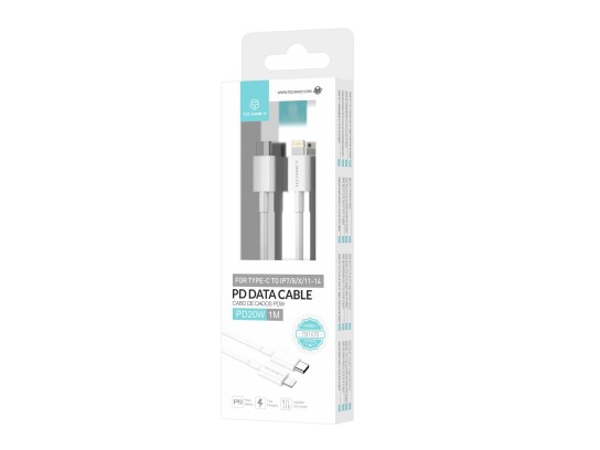 Techancy TB1670 Cabo de Carregamento Rápido USB-C para Lightning 20W, 1 Metro, Compatível com iPhone Techancy TB1670 Cabo de Carregamento Rápido USB-C para Lightning 20W, 1 Metro, Compatível com iPhone