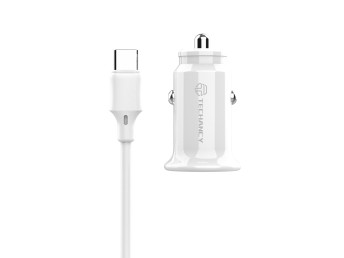 Car Charger  Type-C 2Usb 2.4A White