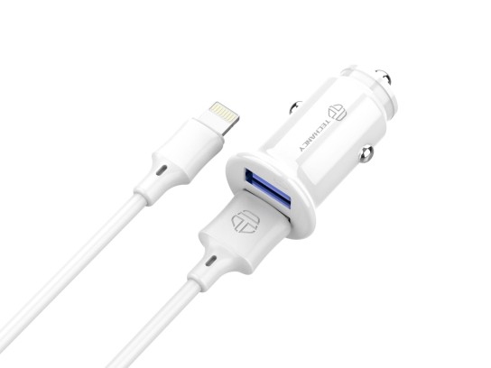 Carregador De Carro Lightning 2Usb 2.4A Branco Carregador De Carro Lightning 2Usb 2.4A Branco