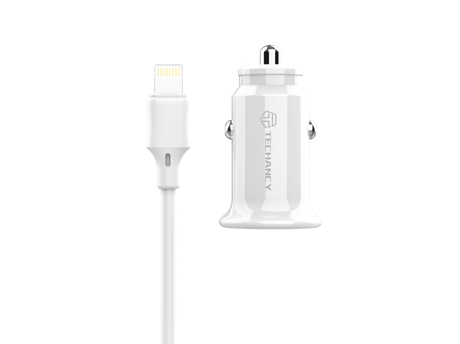 Carregador De Carro Lightning 2Usb 2.4A Branco Carregador De Carro Lightning 2Usb 2.4A Branco
