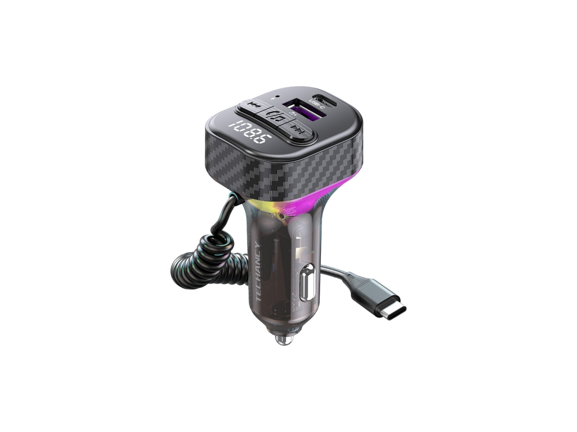 Techancy TE0872 Leitor de MP3 para Automóvel, Carregamento Rápido PD 30W, Bluetooth 5.3, Suporte par Techancy TE0872 Leitor de MP3 para Automóvel, Carregamento Rápido PD 30W, Bluetooth 5.3, Suporte par