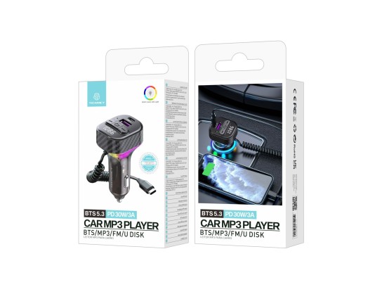 Techancy TE0872 Leitor de MP3 para Automóvel, Carregamento Rápido PD 30W, Bluetooth 5.3, Suporte par Techancy TE0872 Leitor de MP3 para Automóvel, Carregamento Rápido PD 30W, Bluetooth 5.3, Suporte par