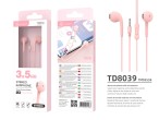 Cuffie di controllo a filo Macaron 3.5Mm 1.2M Rosa