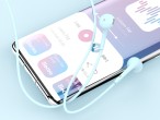 Macaron 3.5Mm Cavo di controllo cuffie 1.2M Blu