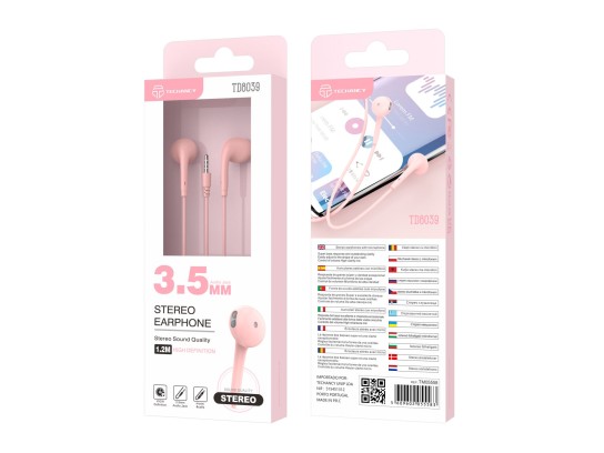 Cuffie di controllo a filo Macaron 3.5Mm 1.2M Rosa Cuffie di controllo a filo Macaron 3.5Mm 1.2M Rosa