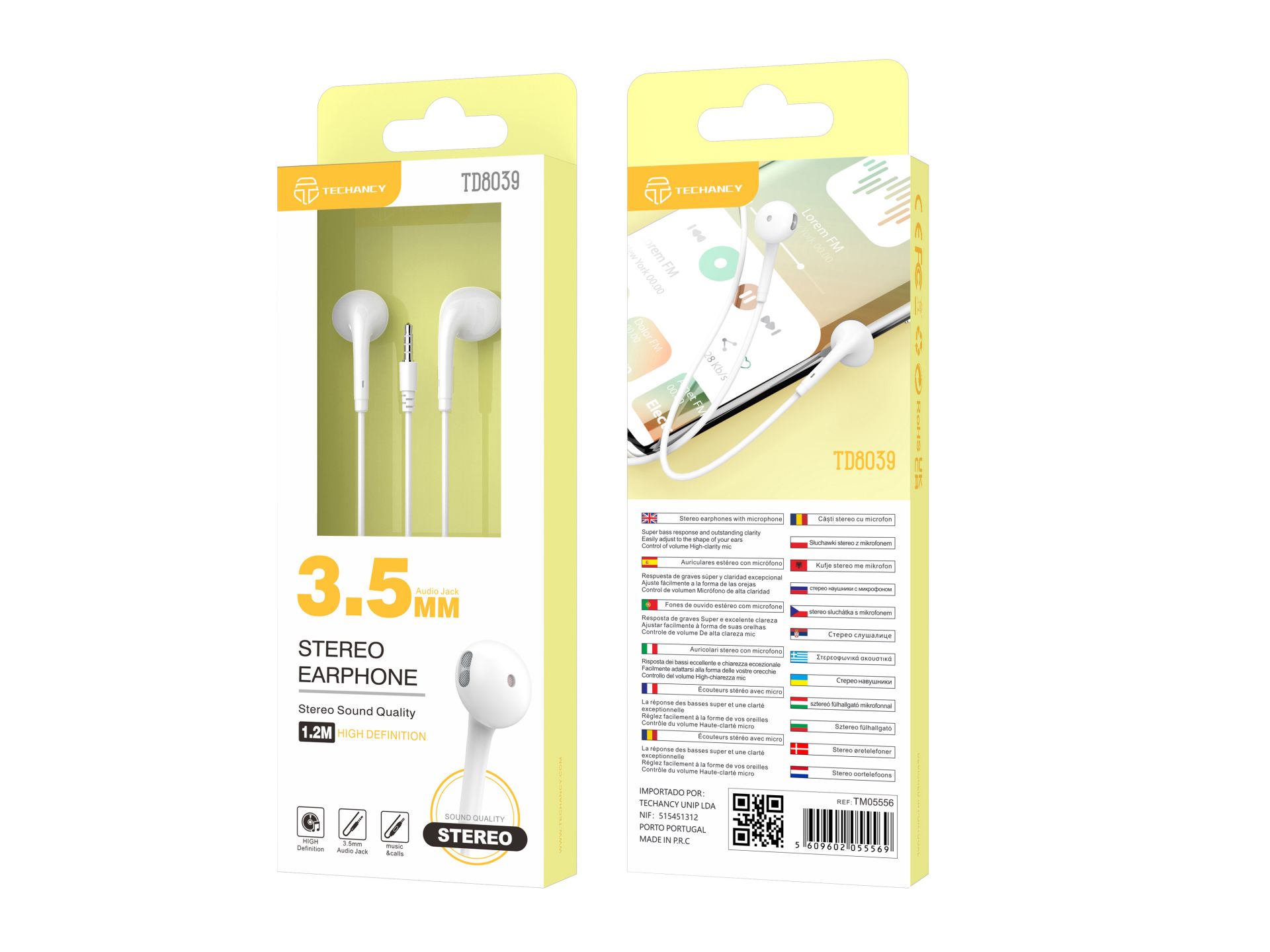 Macaron 3.5Mm Wire Control Headphones 1.2M White