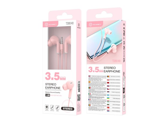 Techancy Headphones Macaron 3Geracao 3.5Mm Wire Control 1.2M Pink Techancy Headphones Macaron 3Geracao 3.5Mm Wire Control 1.2M Pink