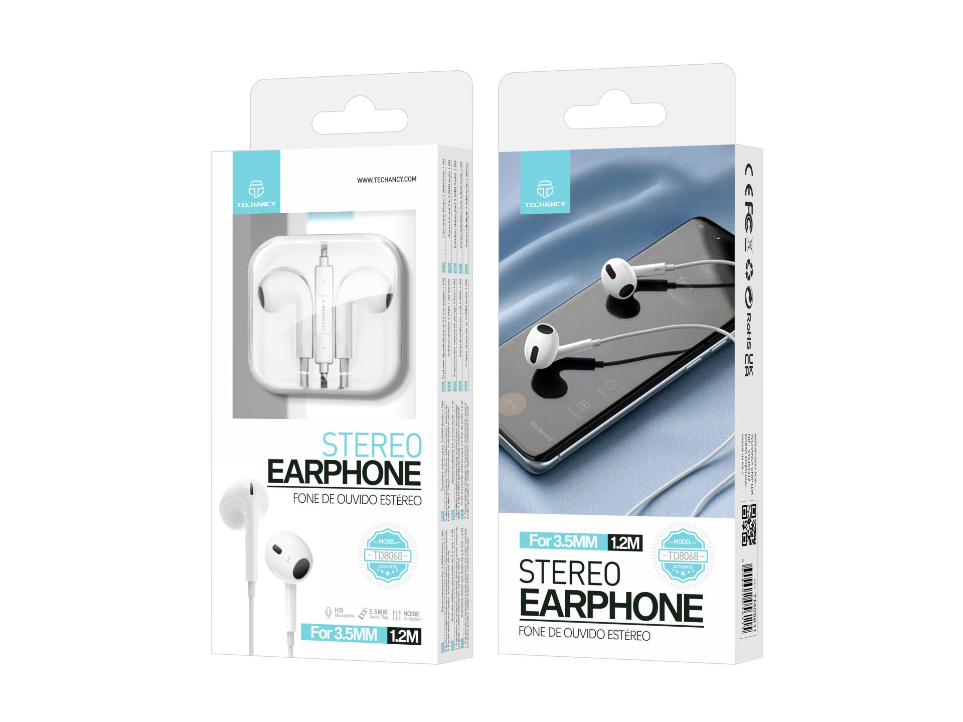 Techancy TD8068 Cuffia Stereo , 1,2M, Compatibile con dispositivi audio da 3,5 mm, Audio HD, Design Techancy TD8068 Cuffia Stereo , 1,2M, Compatibile con dispositivi audio da 3,5 mm, Audio HD, Design