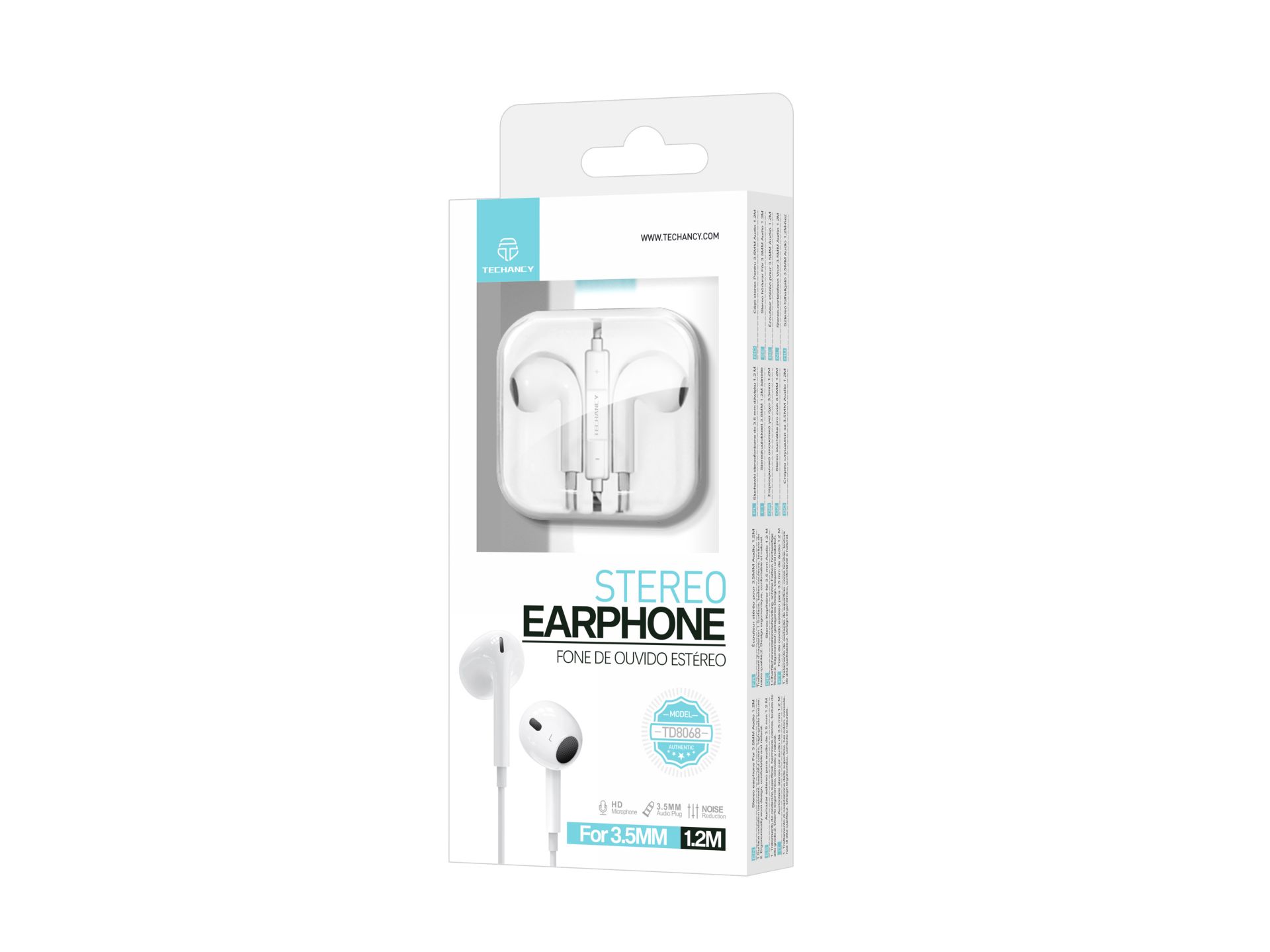 Techancy TD8068 Cuffia Stereo , 1,2M, Compatibile con dispositivi audio da 3,5 mm, Audio HD, Design Techancy TD8068 Cuffia Stereo , 1,2M, Compatibile con dispositivi audio da 3,5 mm, Audio HD, Design
