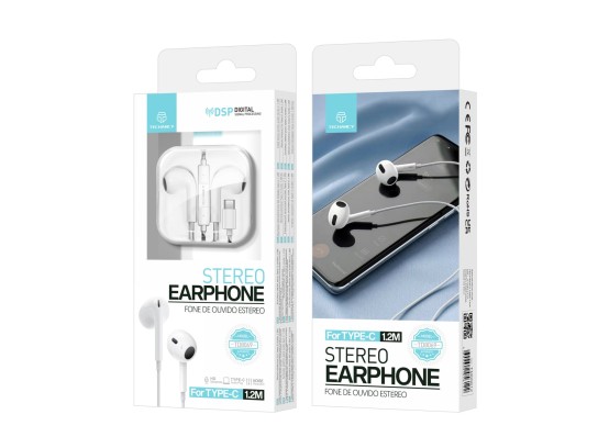 Techancy TD8069 Stereo-Headset, 1,2 m, Typ-C-Anschluss, DSP-Technologie, kompatibel mit Typ-C-Mobilt Techancy TD8069 Stereo-Headset, 1,2 m, Typ-C-Anschluss, DSP-Technologie, kompatibel mit Typ-C-Mobilt