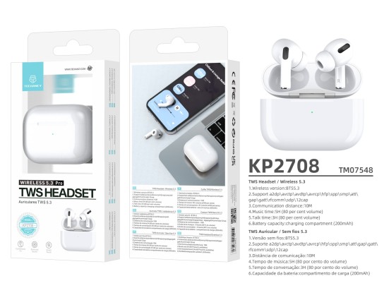 Techancy TWS 5.3 Pro Wireless Headset KP2708, Bluetooth 5.3 wireless version, Supports multiple prot Techancy TWS 5.3 Pro Wireless Headset KP2708, Bluetooth 5.3 wireless version, Supports multiple prot