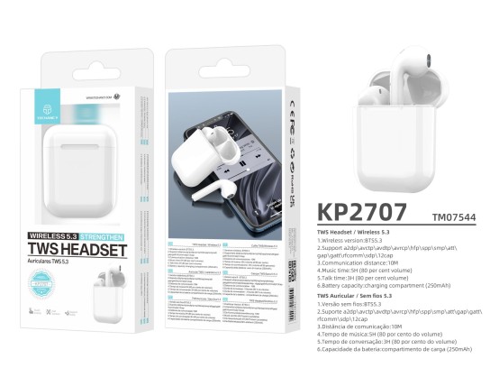 Techancy Headset TWS KP2707, Bluetooth 5.3 wireless version, Supports various protocols, Communicati Techancy Headset TWS KP2707, Bluetooth 5.3 wireless version, Supports various protocols, Communicati