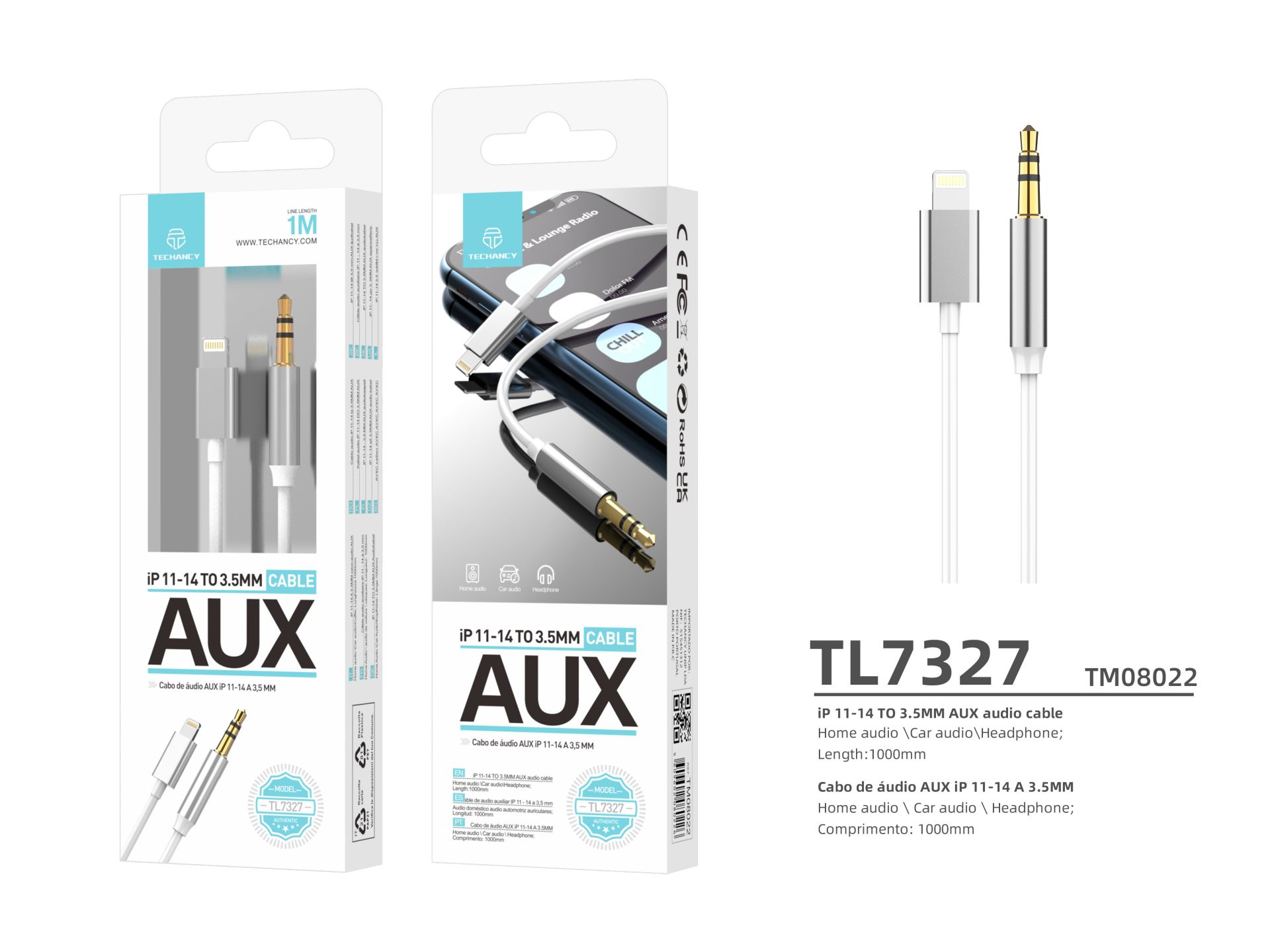 Car Audio Auxiliary f�r Iphone,Audio von Lightning zu Jack 3.5Mm Kompatibel mit Iphone 12/13/14
