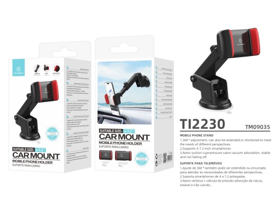Techancy TI2230 Supporto per cellulare da auto, compatibile con smartphone da 4-7,2 pollici, rotazio Techancy TI2230 Supporto per cellulare da auto, compatibile con smartphone da 4-7,2 pollici, rotazio