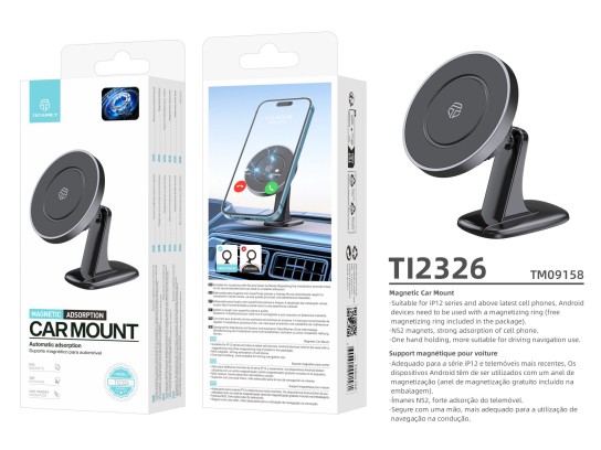Techancy TI2326 Supporto magnetico per cellulare - Compatibile con MagSafe, rotazione a 360°, forte Techancy TI2326 Supporto magnetico per cellulare - Compatibile con MagSafe, rotazione a 360°, forte