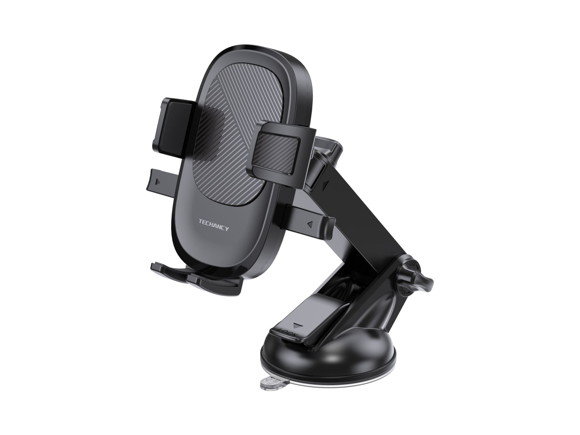 Techancy TI2328 Supporto per cellulare - Chiusura automatica, ventosa regolabile, compatibile con sm Techancy TI2328 Supporto per cellulare - Chiusura automatica, ventosa regolabile, compatibile con sm