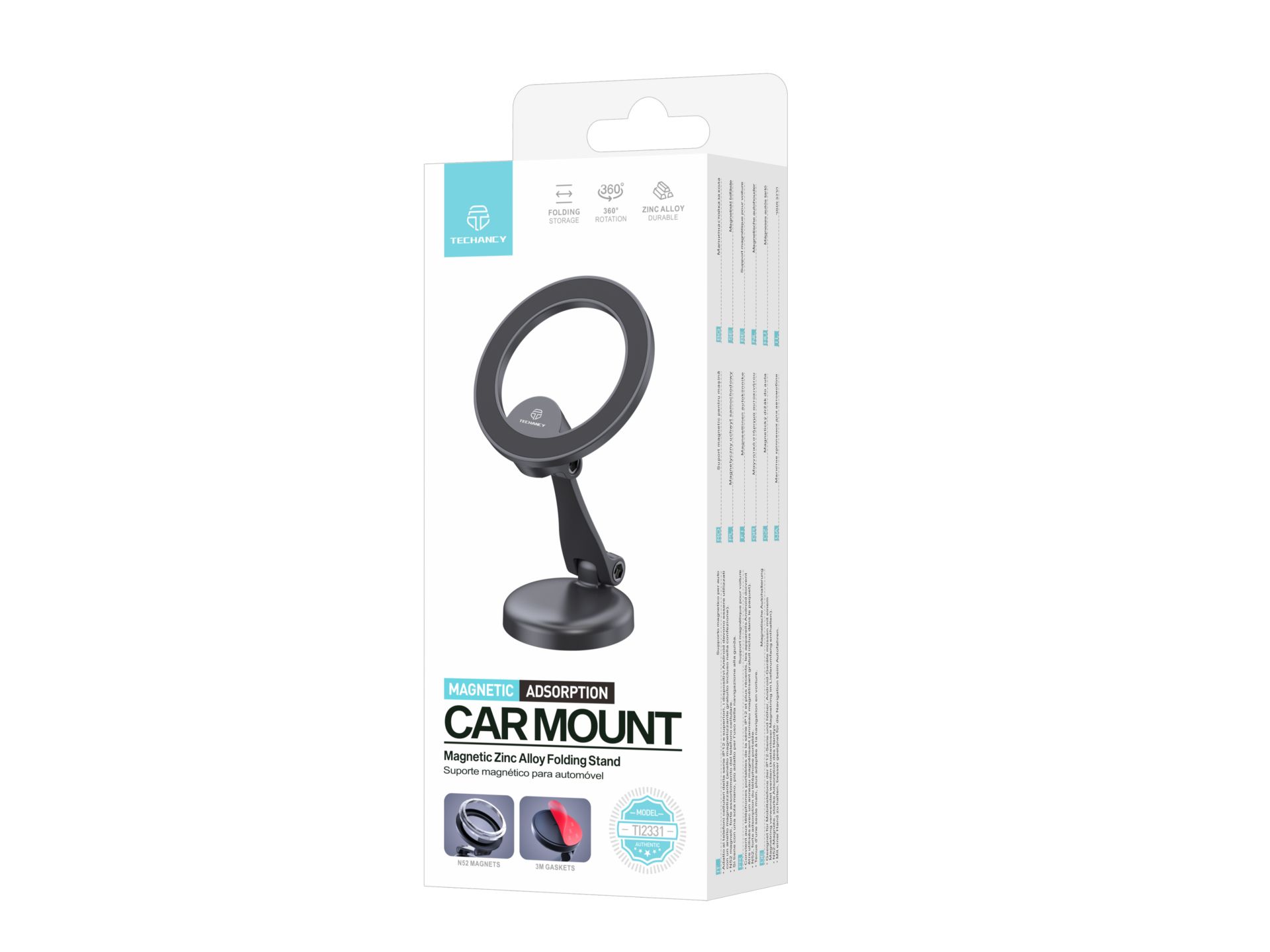 Techancy TI2331 Supporto magnetico per cellulare, compatibile con MagSafe, compatibile con iPhone se Techancy TI2331 Supporto magnetico per cellulare, compatibile con MagSafe, compatibile con iPhone se
