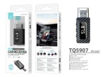 Techancy TQ5907 BTS 5.3 FM receiver/transmitter with 2-in-1 design. TF card reading support, USB pow