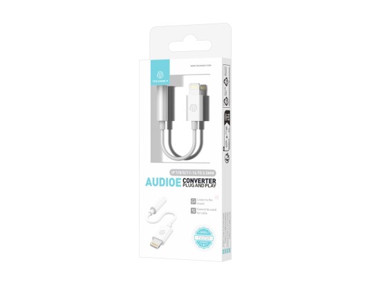 Techancy TV3759 IP7/8/X/11-14 to 3.5mm Audio Converter, Supports Music, Games, No Calls, Compatible Techancy TV3759 IP7/8/X/11-14 to 3.5mm Audio Converter, Supports Music, Games, No Calls, Compatible